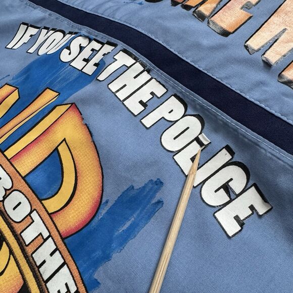 Black Bike Week Daytona Beach 75th Anni Warn A Brother Button-Up Shirt XL Blue - Picture 5 of 10